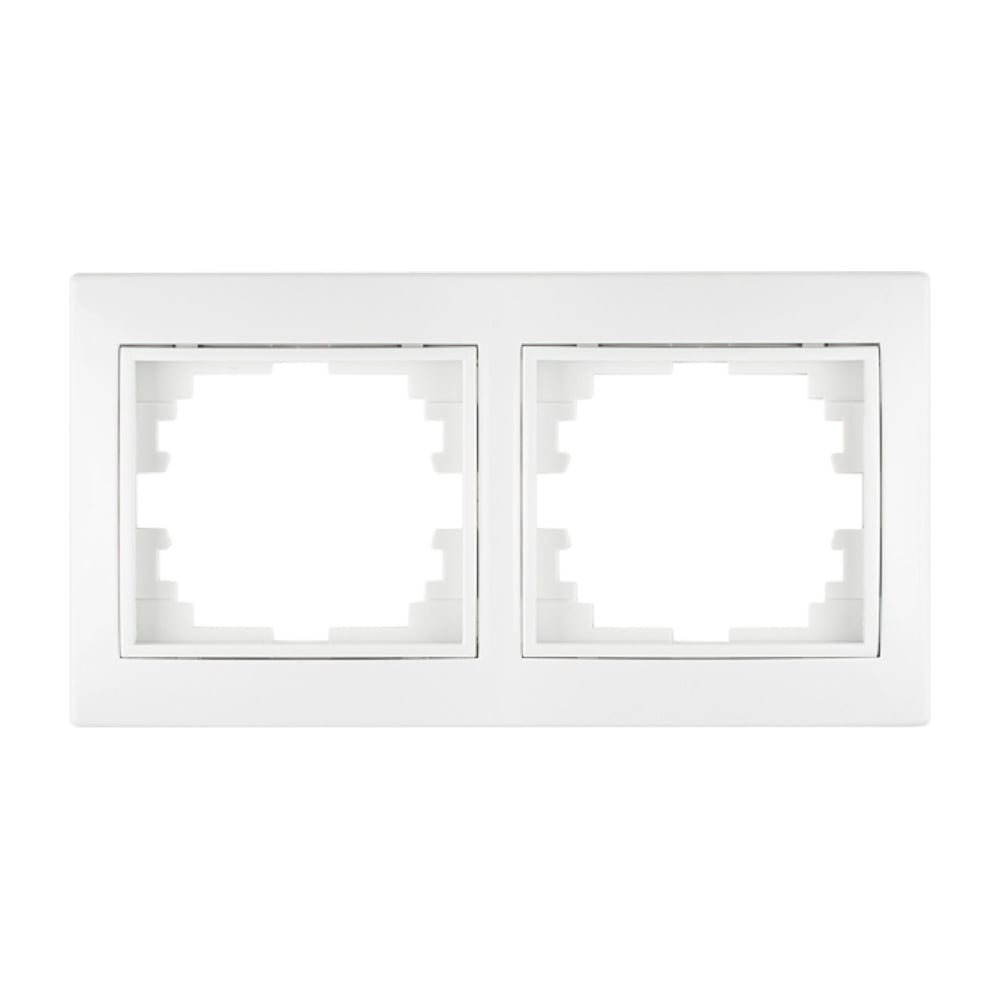Изображение товара 2-х местная рамка TANGO белая для розеток и выключателей