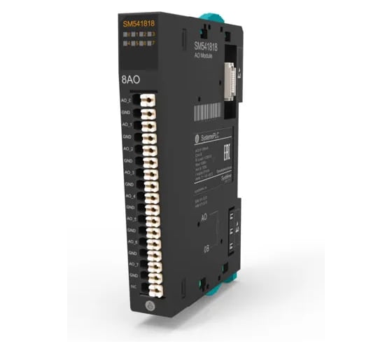Изображение товара Аналоговый модуль вывода Systeme Electric 8 выходов 0-20 мА, 12 бит SM541818