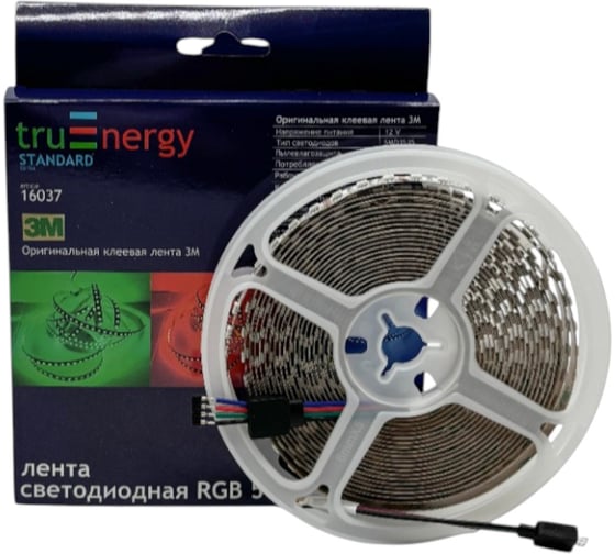 Изображение товара Лента светодиодная truEnergy 10W/m RGB 12V SMD3535 120D IP20 5м 16037