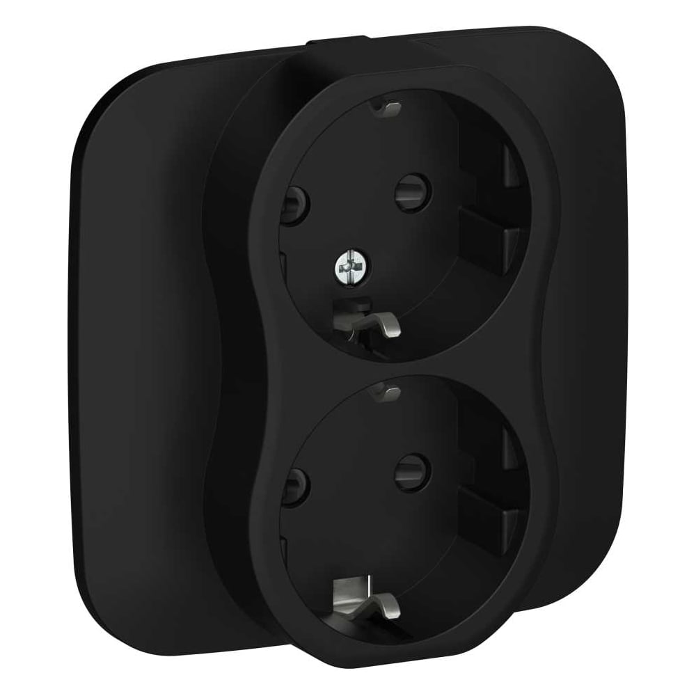 Изображение товара IEK FLITE Розетка 2-я с заземлением 16 А черная