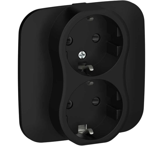 Изображение товара Розетка 2-я IEK FLITE с заземлением с защитными шторками 16А РСш12-0-А-ФлЧ черный FI-R24A-16-K02