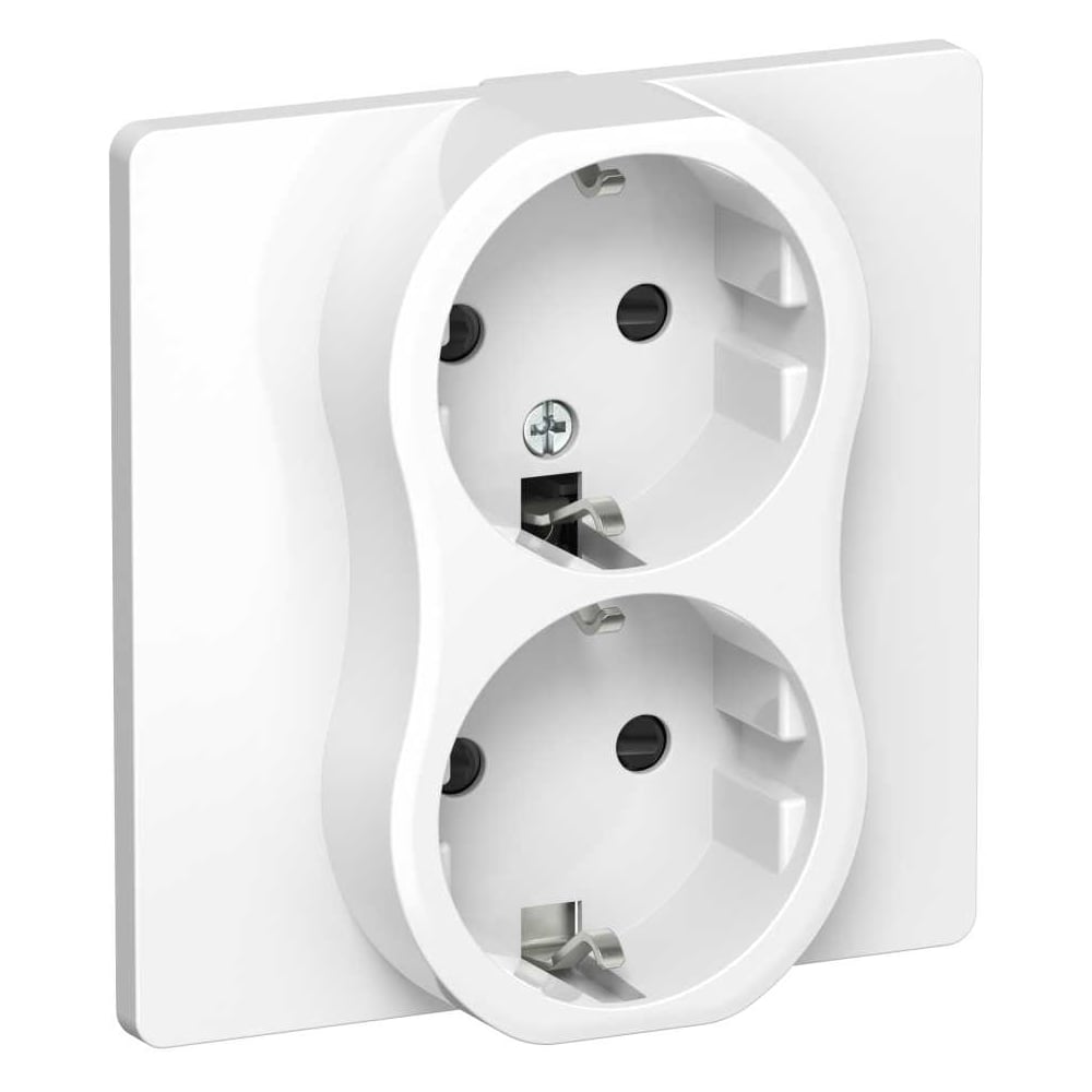 Изображение товара Розетка IEK FLITE 2-я с заземлением и защитными шторками белая