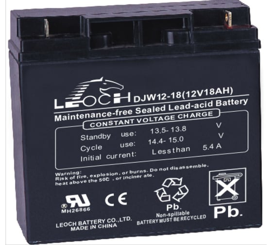 Изображение товара Аккумулятор для ИБП Leoch DJW12-18 12В, 18 Ач УТ-00000619