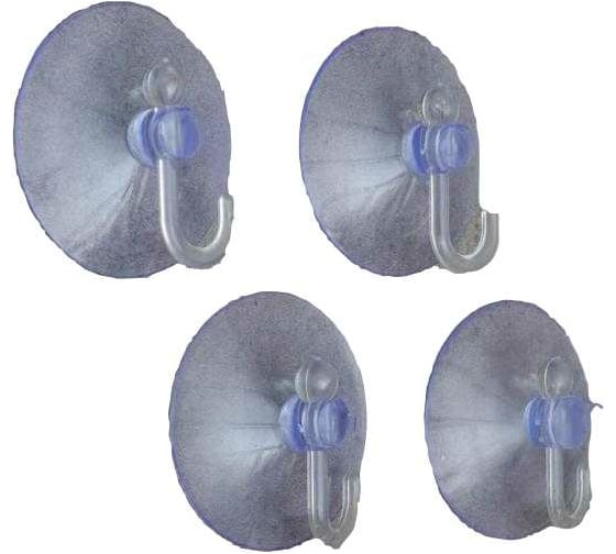 Изображение товара Набор крючков на вакуумной присоске Доляна Классика, 4 шт. цвет прозрачный 3090328