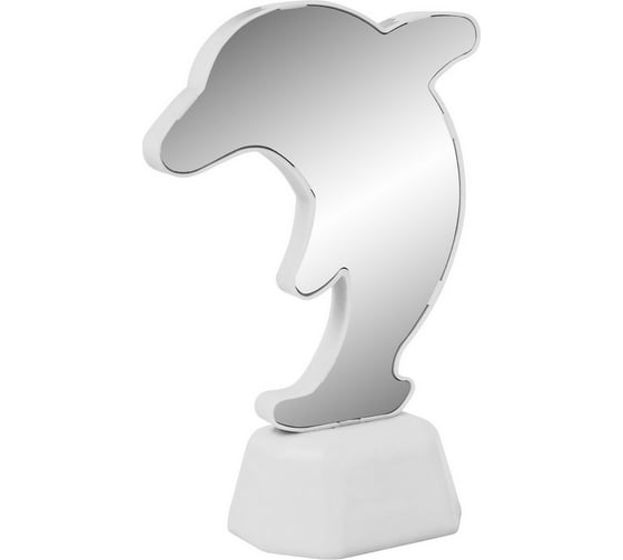 Изображение товара Светодиодный зеркальный ночник OGM дельфин, синий, 3хАА, пластик,130х72х190мм NL-07