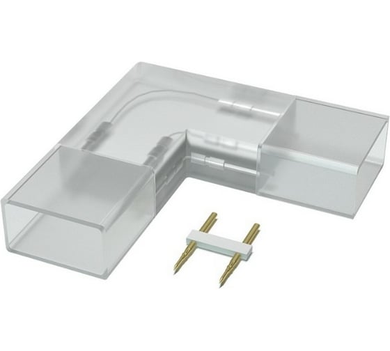 Изображение товара Комплект коннекторов OGM Г-образный для соединения светодиодной ленты 220В, smd2835, 120д/м, 5шт. AC-05