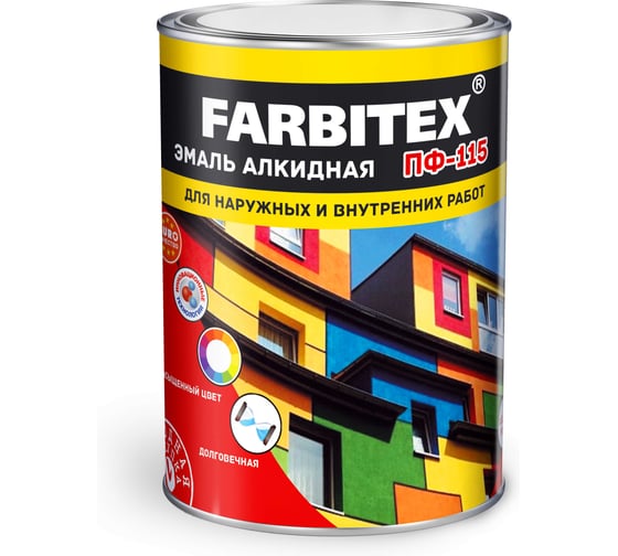 Изображение товара Эмаль алкидная Farbitex ПФ-115 графит 7024(20.0 кг) 4300016452