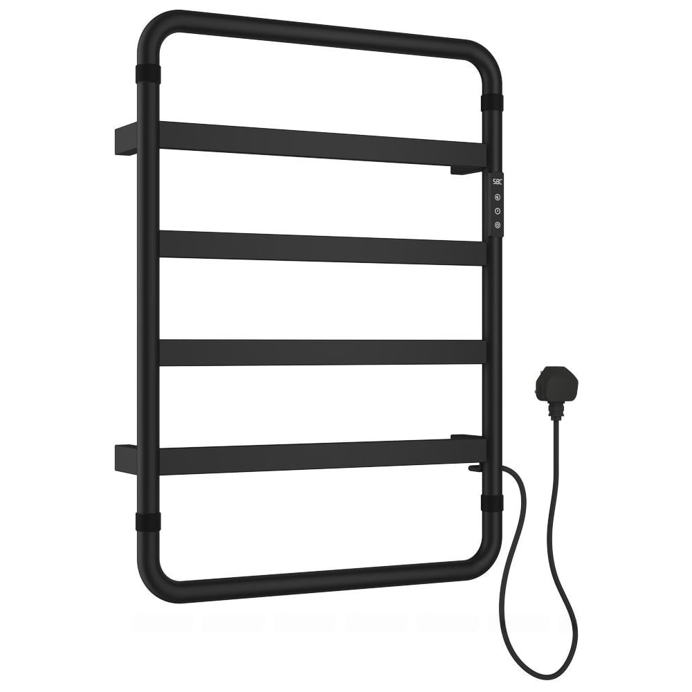 Изображение товара Полотенцесушитель электрический ALLEN BRAU PRIORITY S 7.31001-31, нерж.сталь 304, пульт, 640х475мм, черный матовый (354997) 00354997