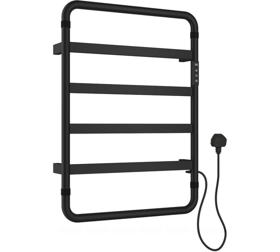 Изображение товара Полотенцесушитель электрический ALLEN BRAU PRIORITY S 7.31001-31, нерж.сталь 304, пульт, 640х475мм, черный матовый (354997) 00354997