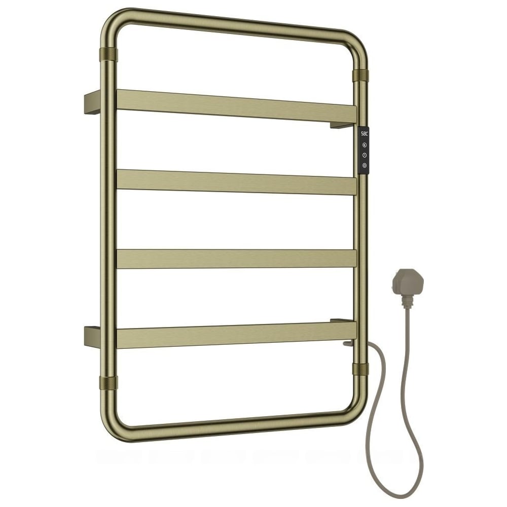 Изображение товара Полотенцесушитель электрический ALLEN BRAU PRIORITY S 7.31001-GB, нерж.сталь 304, пульт, 640х475мм, браш.золото (354999) 00354999