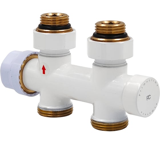 Изображение товара Узел нижнего подключения Primoclima Armature термостатический Прямой 1/2х3/4, белый PC700SW