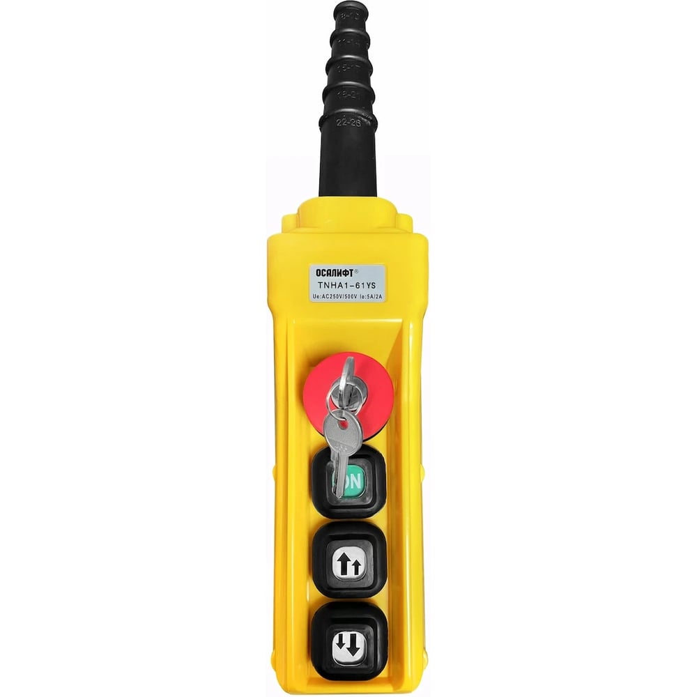 Пульт управления OCALIFT 2 кнопки, 2 скорости, стоп, ключ, старт, IP55 TNHA1-61YS