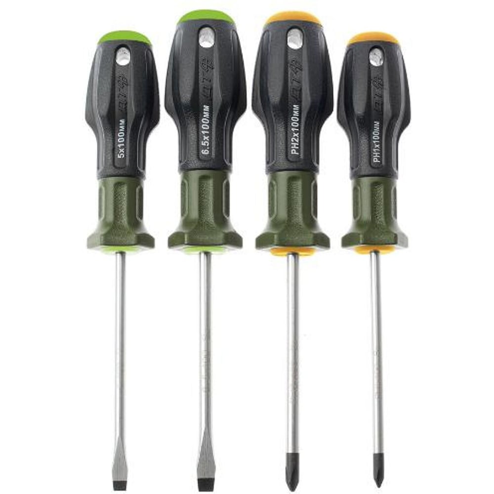 Изображение товара Набор отверток c 3-х компонентной ручкой Дело Техники 4 предм.шлиц 5x100 мм, 6x100 мм;  PH1x100 мм, PH2x100 мм 728040