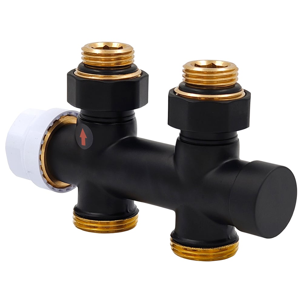 Изображение товара Узел нижнего подключения Primoclima Armature термостатический 1/2х3/4 прямой черный