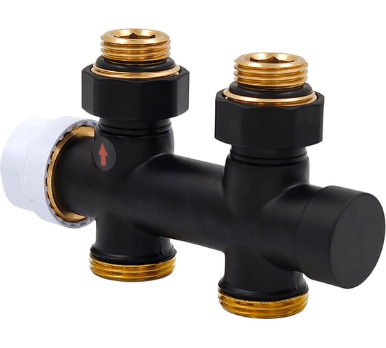 Изображение товара Узел нижнего подключения Primoclima Armature термостатический Прямой 1/2х3/4, черный PC720SW