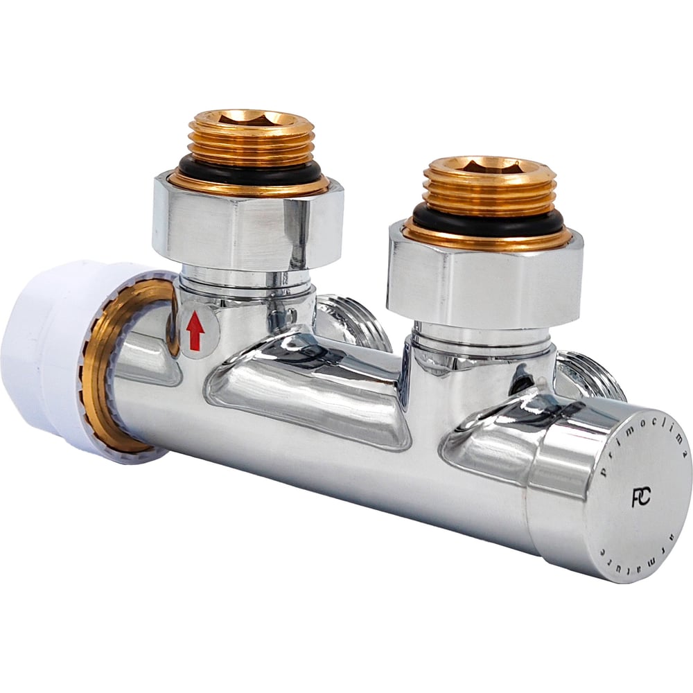 Изображение товара Узел нижнего подключения Primoclima Armature термостатический угловой 1/2х3/4 хром PC710AW