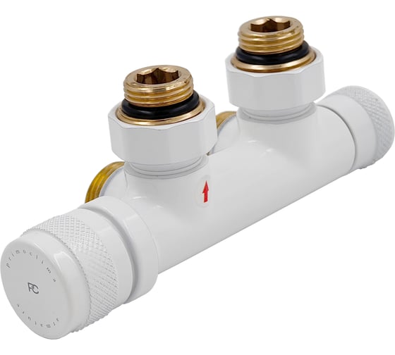 Изображение товара Узел нижнего подключения термостатический Primoclima Armature Lunar угловой левый 1/2х3/4Е, цвет белый PCART888AW