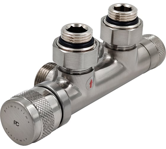 Изображение товара Узел нижнего подключения термостатический Primoclima Armature Lunar угловой левый 1/2х3/4Е, цвет никель PCART888AN