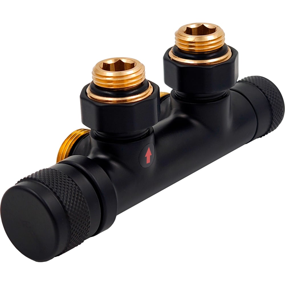 Изображение товара Узел нижнего подключения термостатический Primoclima Armature Lunar угловой 1/2х3/4Е черный