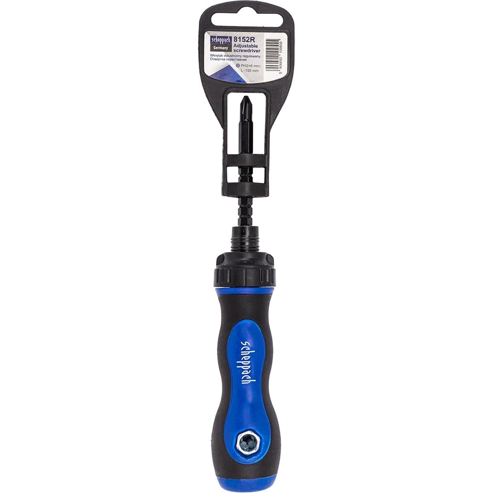 Изображение товара Отвертка переставная Scheppach PH2х6мм Sch-8152R полупрофессиональная с сменными насадками
