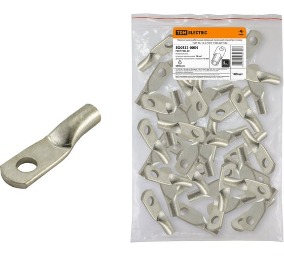 Изображение товара Медный луженый наконечник TDM ELECTRIC ТМЛ 16-10-6 ГОСТ 7386-80 SQ0533-0054