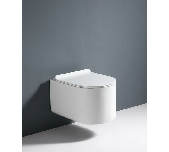 Изображение товара Унитаз подвесной Alcora Neo Tornado безободковый с сиденьем DPL, e-off, slim, lift, белый TH6418