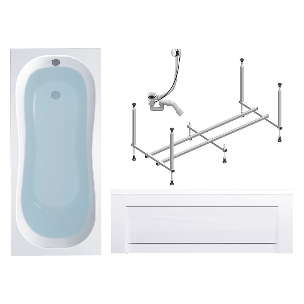 Изображение товара Комплект Акриловая ванна TIMO INKA1770 170_70_580+каркас+слив-перелив+фронтальная панель INKA1770-KT17-SPV1505-FP17S