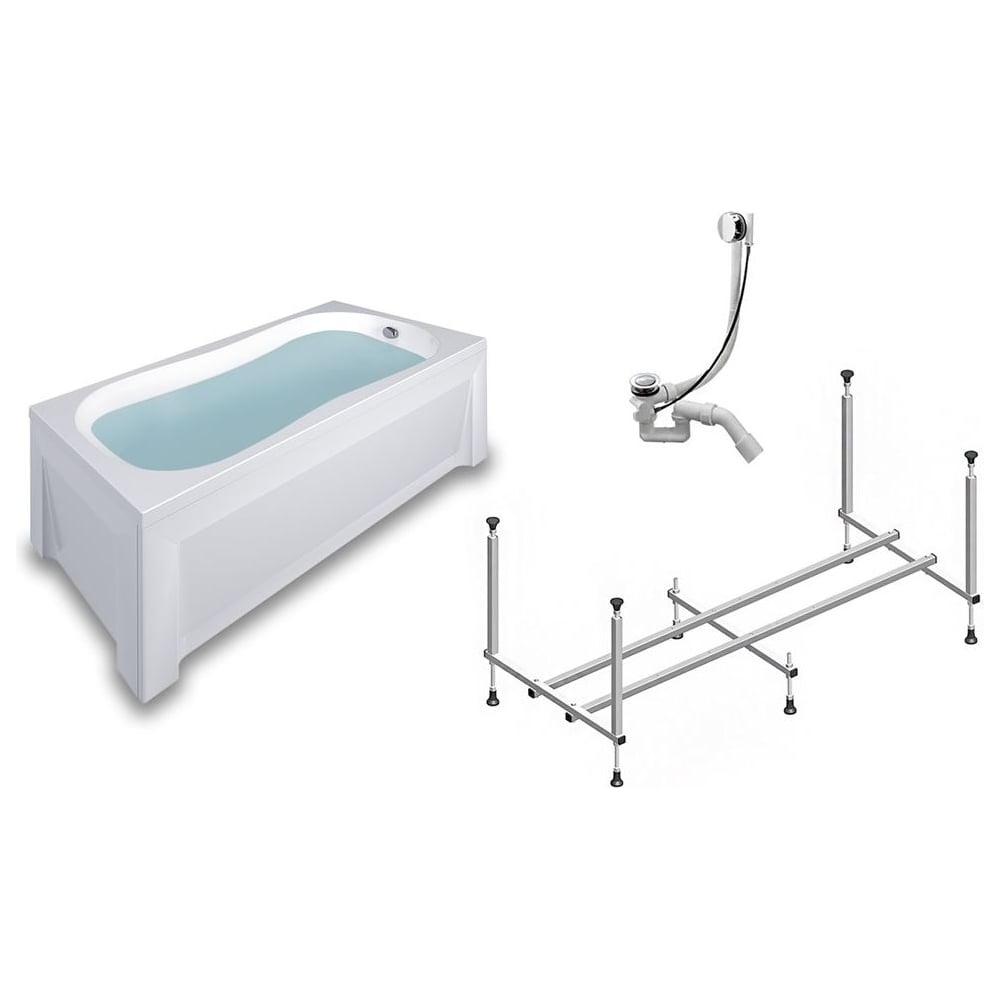 Изображение товара Комплект Акриловая ванна TIMO INKA1770 170_70_580+каркас+слив-перелив+фронтальная панель+торцевая панель INKA1770-KT17-SPV1505-FP17S-TP70S