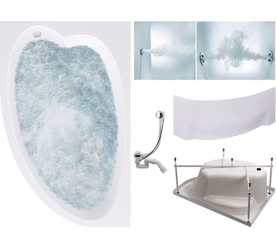 Изображение товара Комплект Акриловая ванна TIMO IVA1595L 150_95_70+Каркас + Слив-перелив+Гидромассаж 6 форсунок+Гидромассаж спины 3 форсунки+Хромотерапия+Фронтальная панель IVA1595L-KTIVA15-SPV1505-T-CM-T-BM-T-CT-FPIVA15L