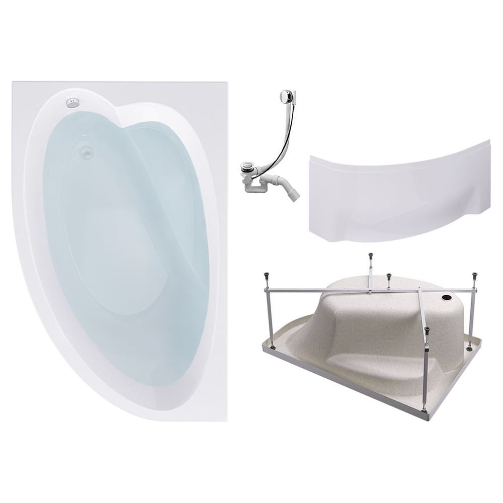 Изображение товара Комплект Акриловая ванна TIMO IVA1595L 150_95_70+Каркас + Слив-перелив+Фронтальная панель IVA1595L-KTIVA15-SPV1505-FPIVA15L