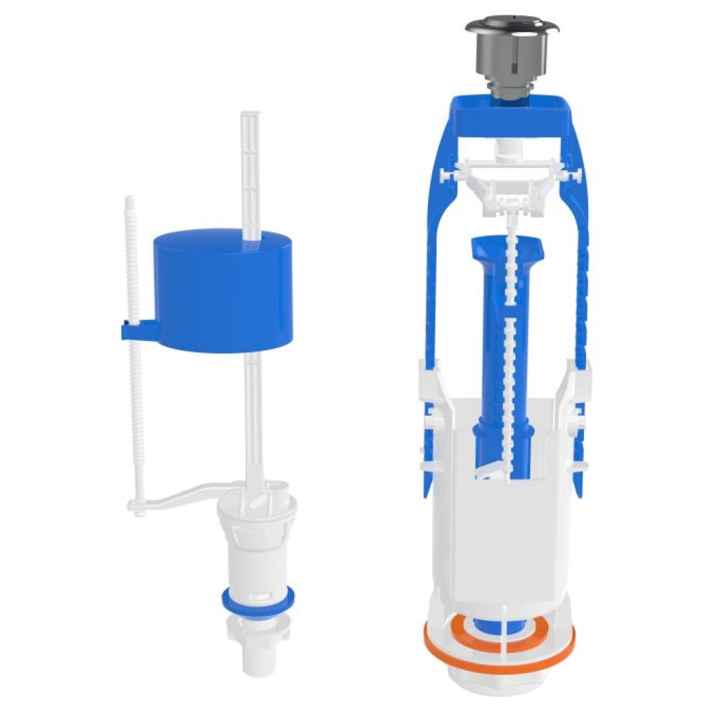 Изображение товара Двухрежимная сливная арматура для унитаза с нижней подводкой AV Engineering AVE129688