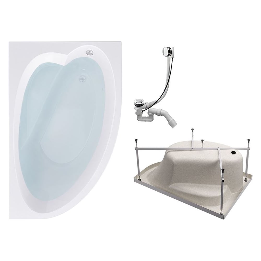 Изображение товара Комплект Акриловая ванна TIMO IVA1595R 150_95_70+Каркас + Слив-перелив IVA1595R-KTIVA15-SPV1505