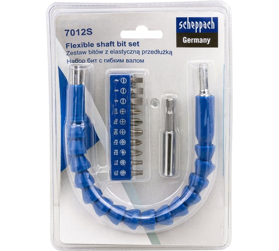 Изображение товара Биты в комплекте с гибким валом Scheppach набор 12пр. Sch-7012S(66028)