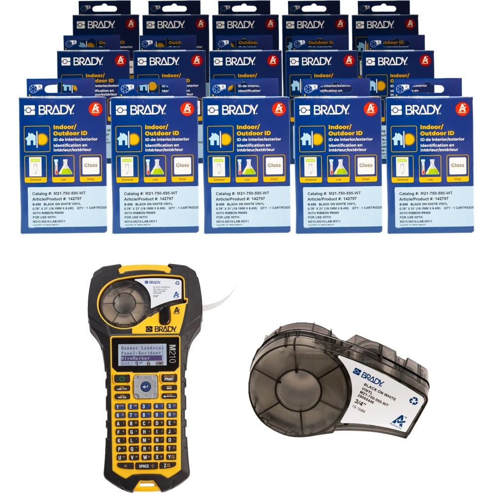 Изображение товара Картриджи BRADY M21-750-595-WT набор 15 шт виниловых этикеток для принтера M210