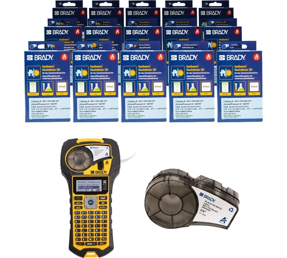 Изображение товара Картриджи BRADY M21-750-595-WT набор 15 шт. (винил), принтер M210 с картриджем brdz428