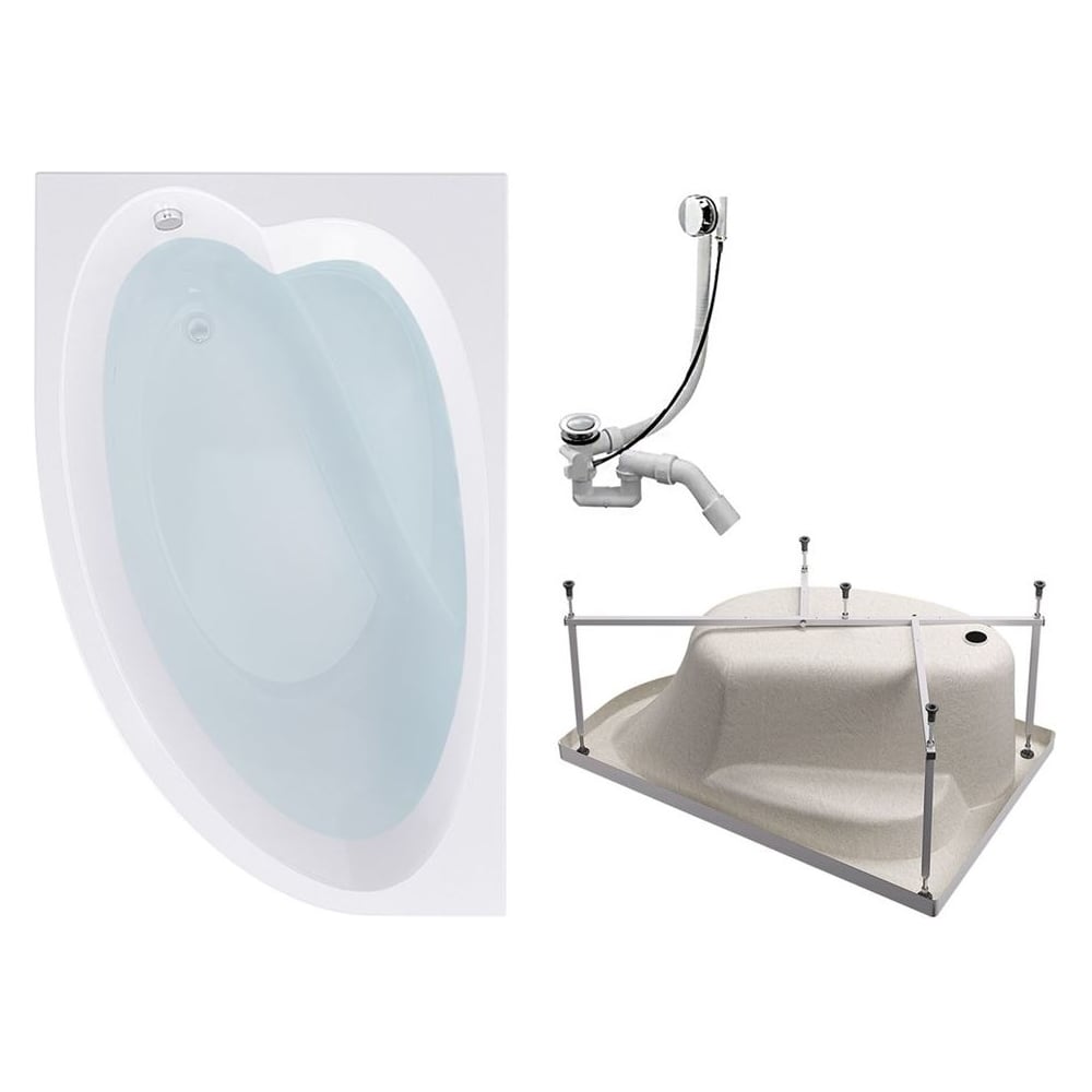 Изображение товара Комплект Акриловая ванна TIMO IVA1610L 160_100_70+Каркас + Слив-перелив IVA1610L-KTIVA16-SPV1505