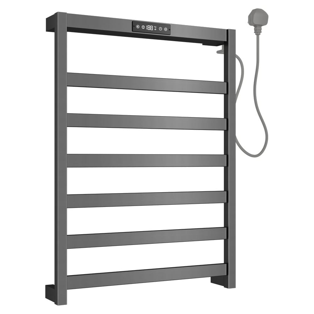 Изображение товара Полотенцесушитель электрический ALLEN BRAU 7.32000-GM REALITY нерж.сталь304, пульт, 642х472мм, графит браш (355018) 00355018