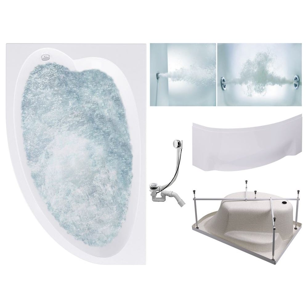 Изображение товара Комплект Акриловая ванна TIMO IVA1610L 160_100_70+Каркас + Слив-перелив+Гидромассаж 6 форсунок+Гидромассаж спины 3 форсунки+Фронтальная панель IVA1610L-KTIVA16-SPV1505-T-CM-T-BM-FPIVA16L