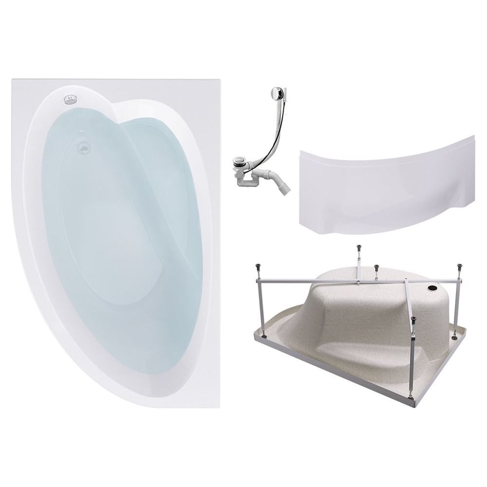 Изображение товара Комплект Акриловая ванна TIMO IVA1610L 160_100_70+Каркас + Слив-перелив+Фронтальная панель IVA1610L-KTIVA16-SPV1505-FPIVA16L