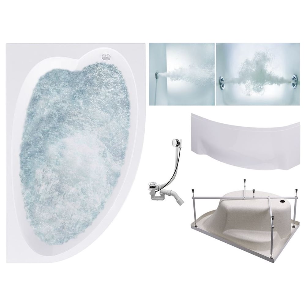 Изображение товара Комплект Акриловая ванна TIMO IVA1610R 160_100_70+Каркас + Слив-перелив+Гидромассаж 6 форсунок+Фронтальная панель IVA1610R-KTIVA16-SPV1505-T-CM-FPIVA16R