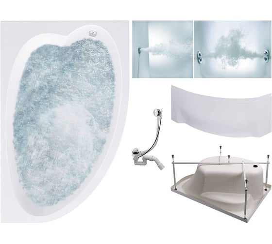 Изображение товара Комплект Акриловая ванна TIMO IVA1610R 160_100_70+Каркас + Слив-перелив+Гидромассаж 6 форсунок+Фронтальная панель IVA1610R-KTIVA16-SPV1505-T-CM-FPIVA16R