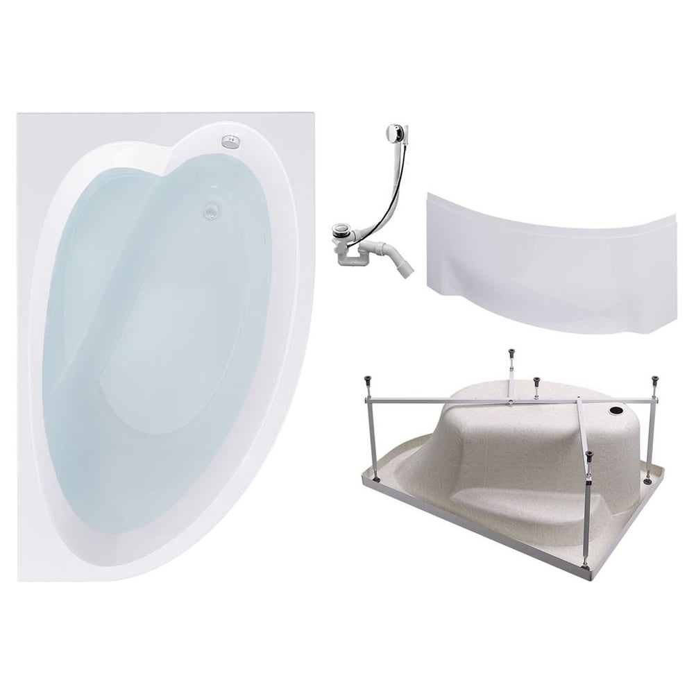 Изображение товара Комплект Акриловая ванна TIMO IVA1610R 160_100_70+Каркас + Слив-перелив+Фронтальная панель IVA1610R-KTIVA16-SPV1505-FPIVA16R