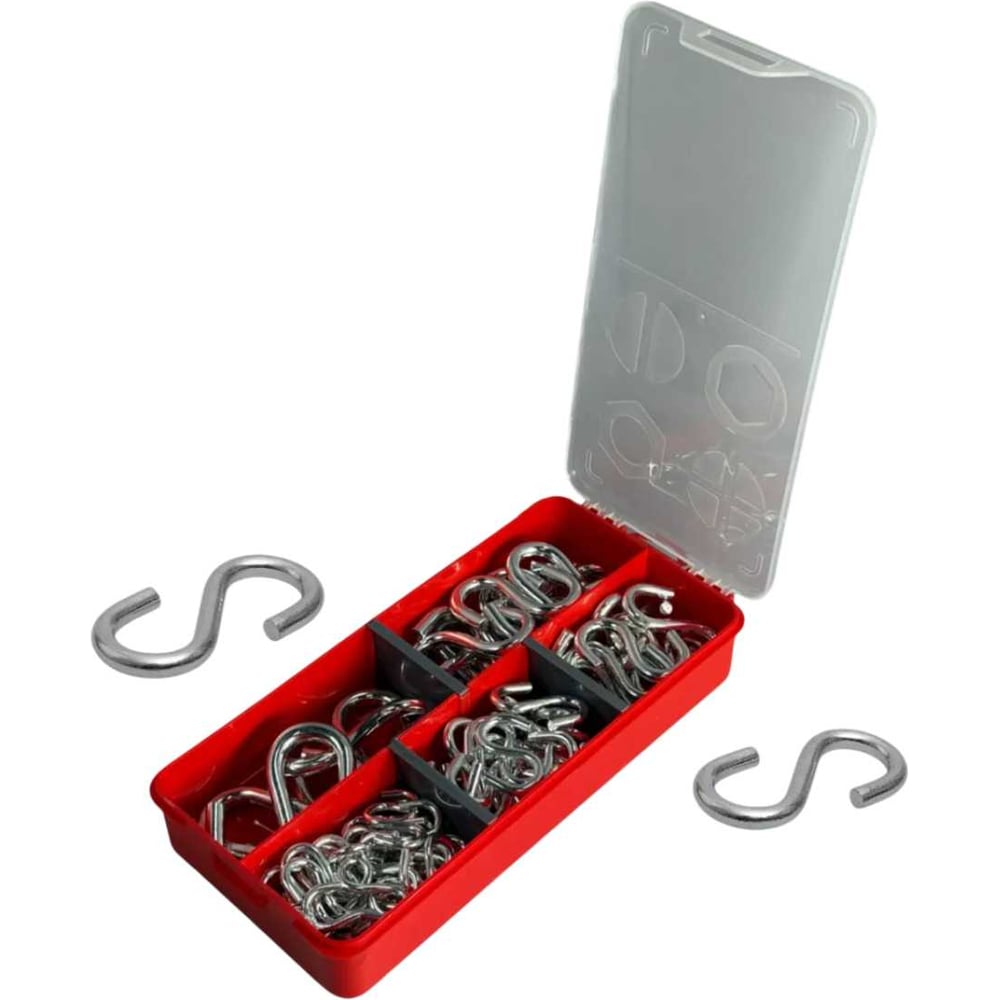 Изображение товара S-образный крючок в органайзере набор 84 шт. для дома и мастерской
