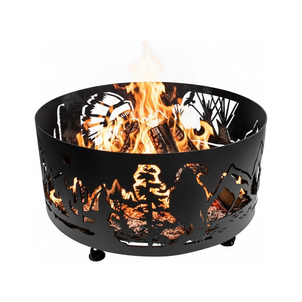 Изображение товара Костровая чаша диаметром 70 см с решеткой для гриля из стали