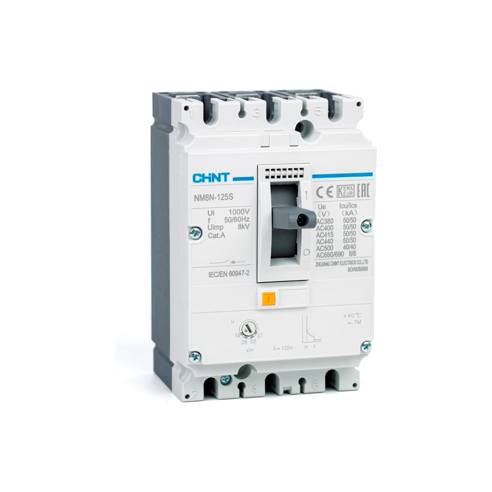 Изображение товара Автоматический выключатель CHINT NM8N-125C TM 80А 36кА 3полюса