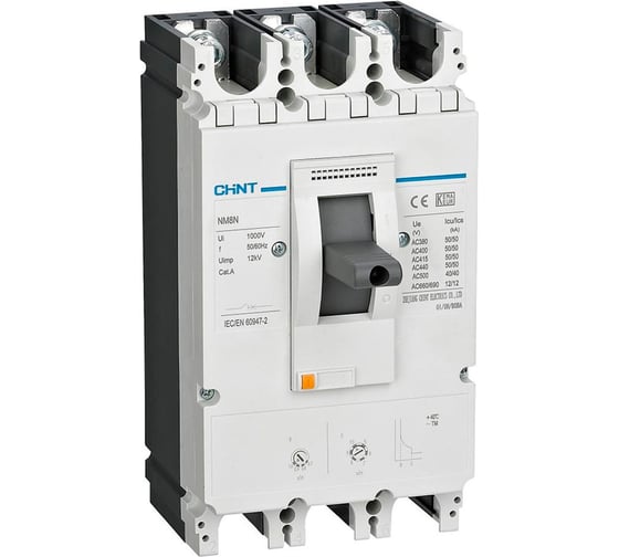 Изображение товара Автоматический выключатель CHINT NM8N-400C TM 3P 350А 36кА с регулируемым термомагнитным расцепителем (R) 268937