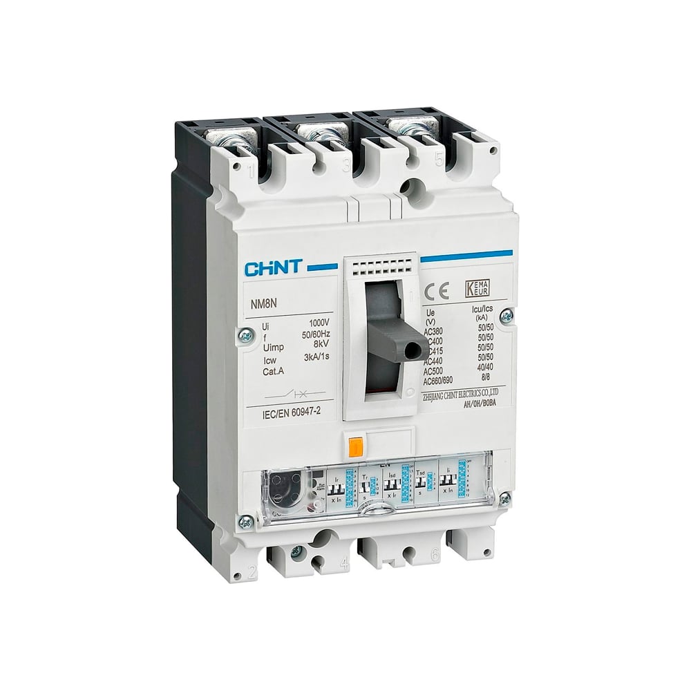 Изображение товара Автоматический выключатель CHINT NM8N-250S EM 3P 160А 50кА с LCD