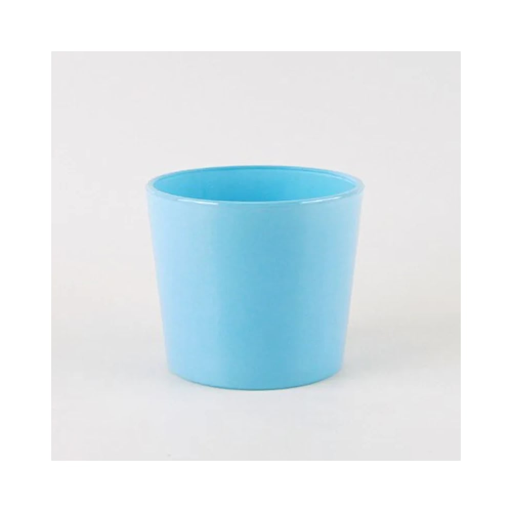Изображение товара Круглое голубое стеклянное кашпо ЭЛЕТЕХ 145x125 мм для растений и цветов