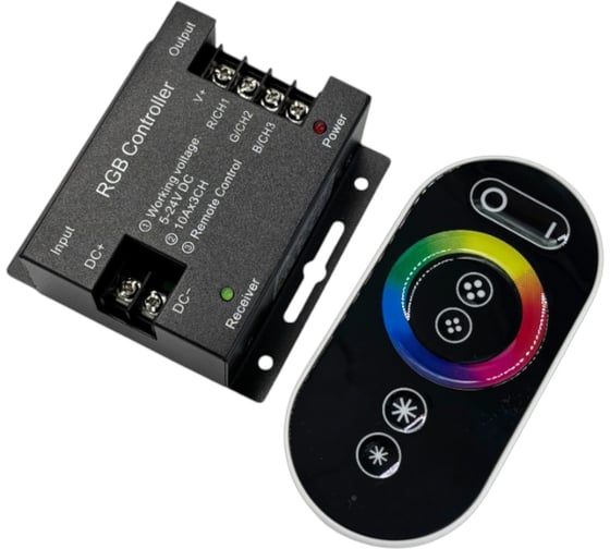 Изображение товара Контроллер truEnergy для светодиодной ленты RGB с сенсорным пультом 12V/24V 30A 22011