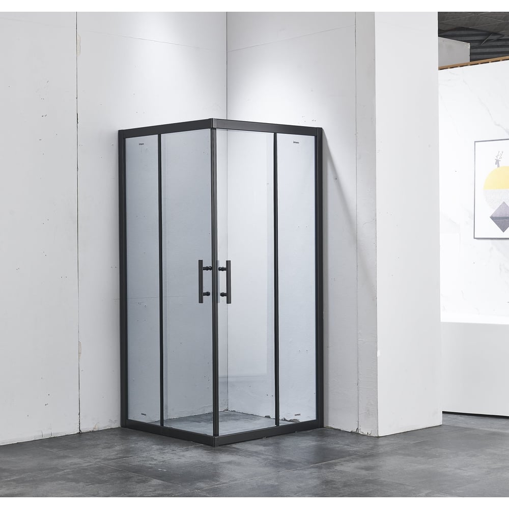 Изображение товара Душевой уголок Timo IMWEI 900 900 2000 YL-9002B квадратный с черным профилем